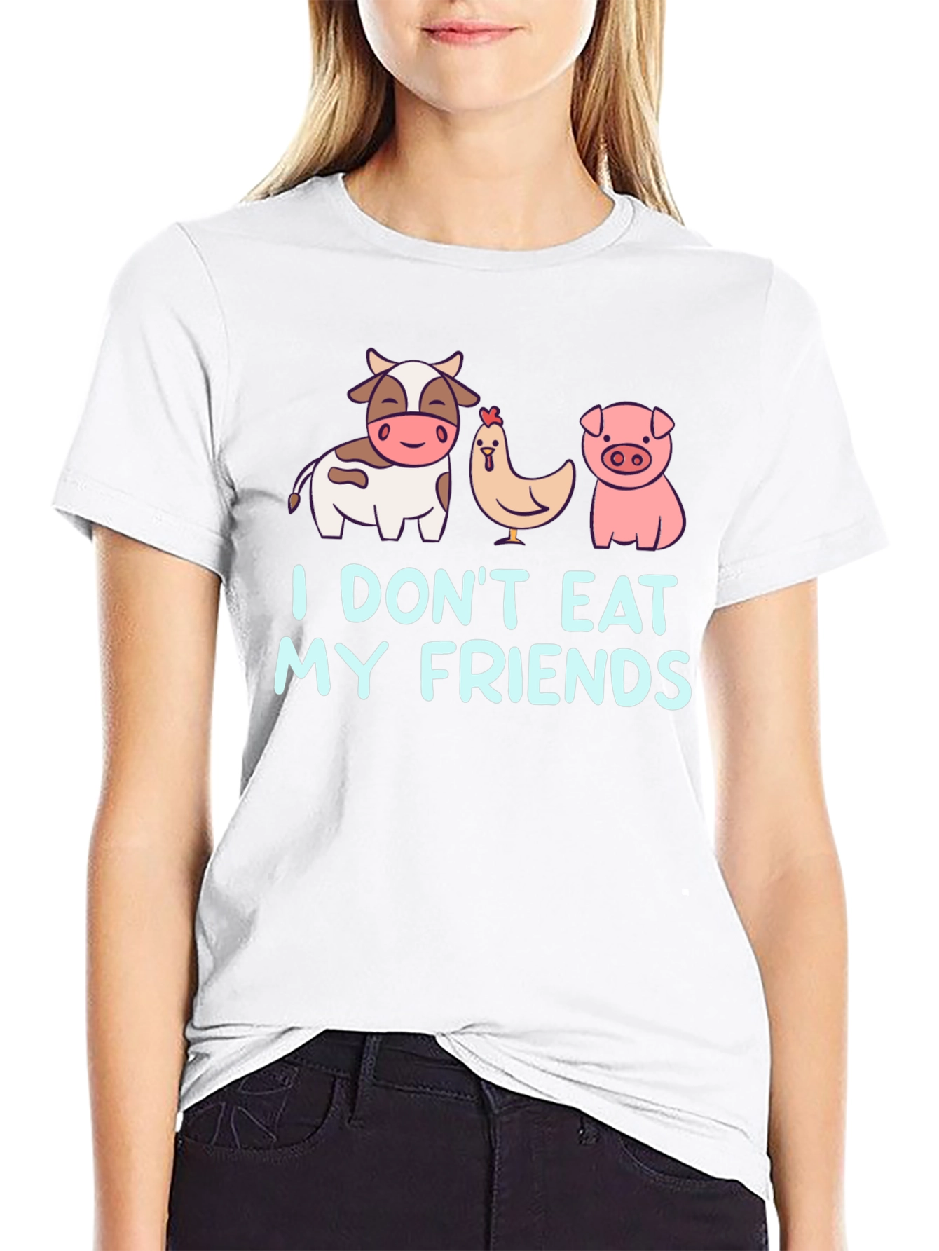 Vegan Dont Eat My Friends Black T-Shirt