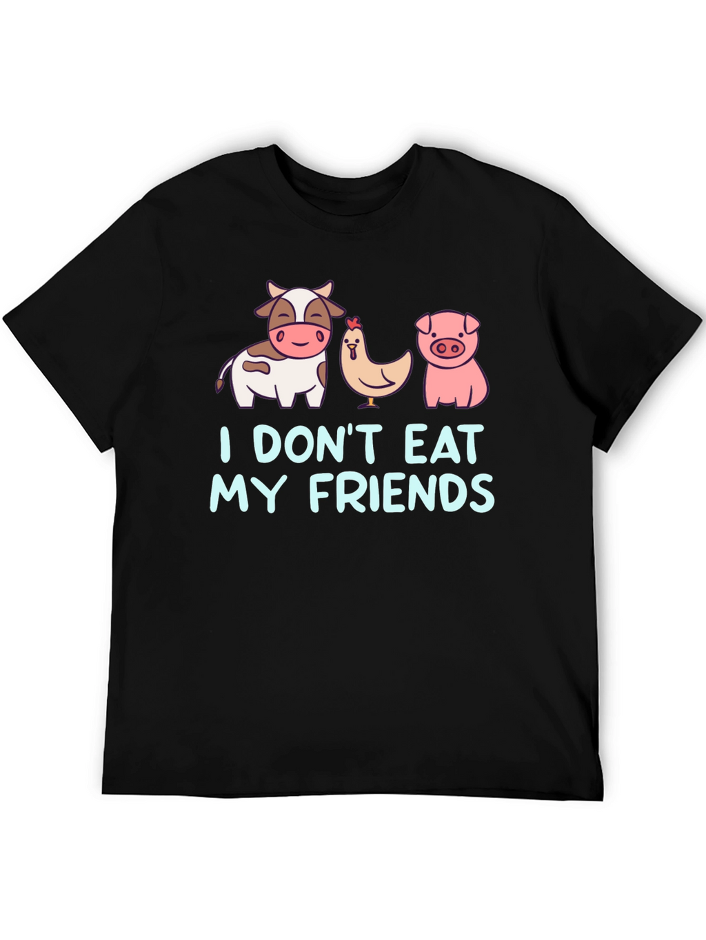 Vegan Dont Eat My Friends Black T-Shirt