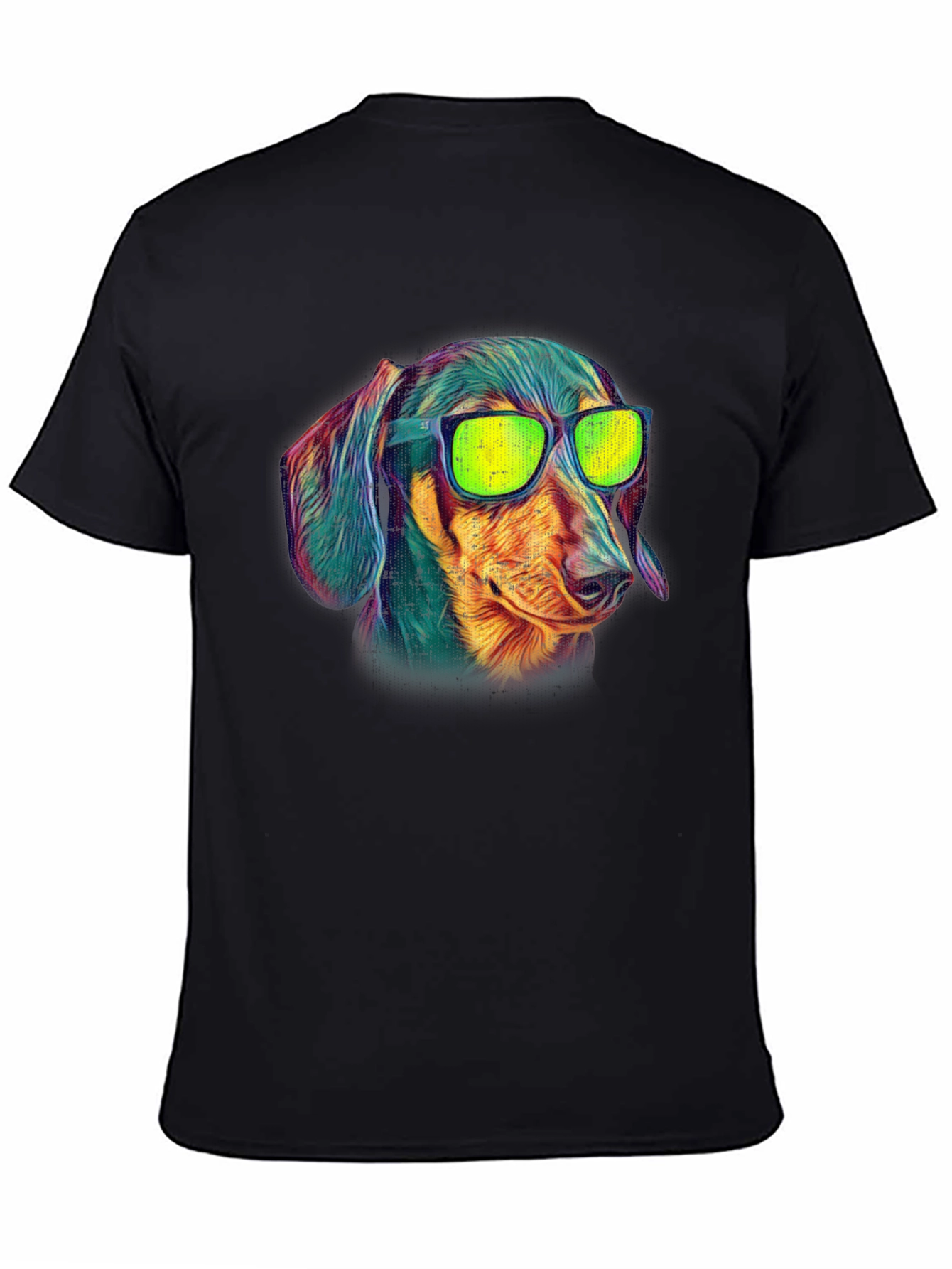 Cool Dachshund Graphic Tee - Black Cotton T-Shirt