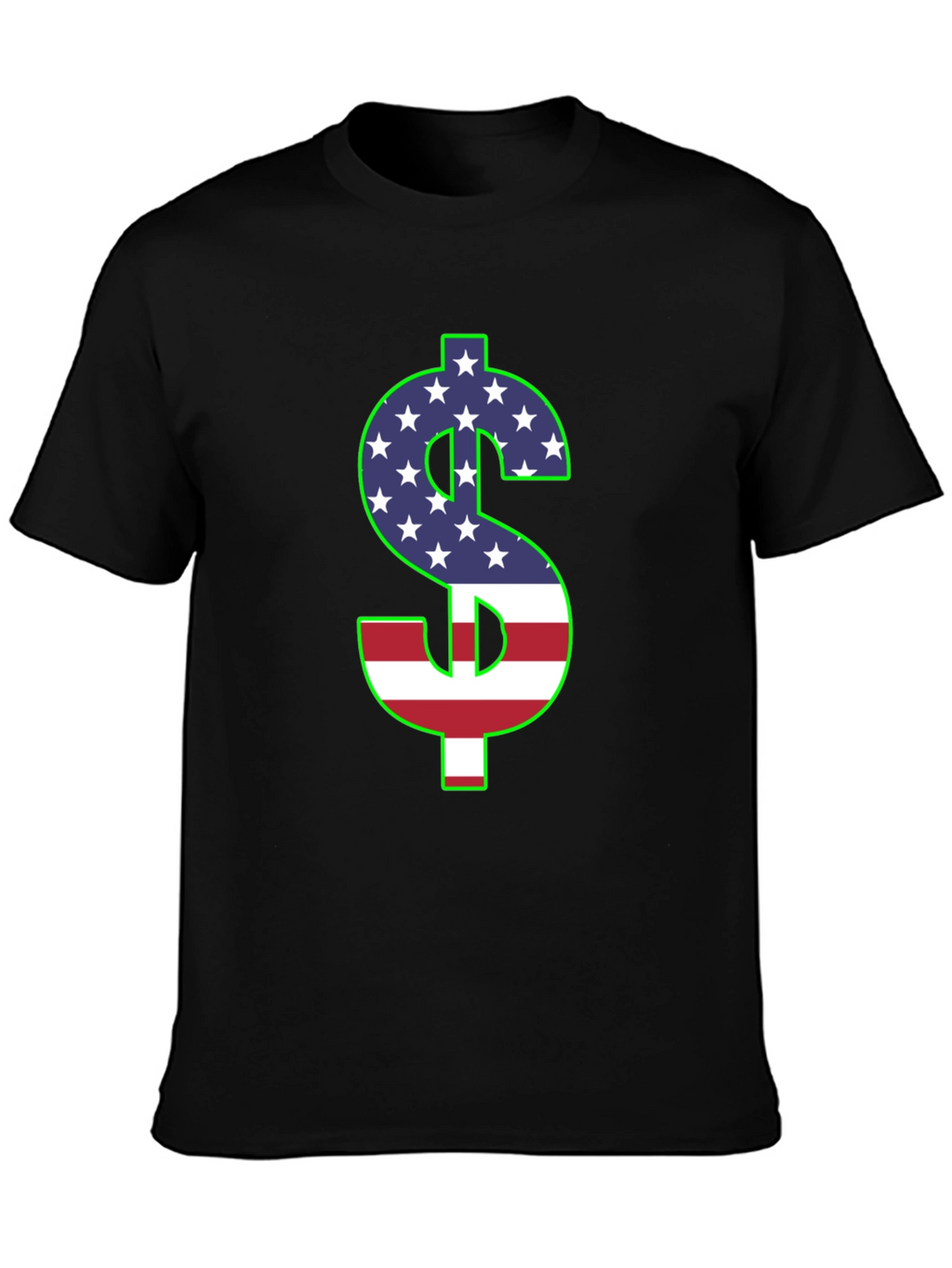 American Flag Dollar Sign Graphic T-Shirt