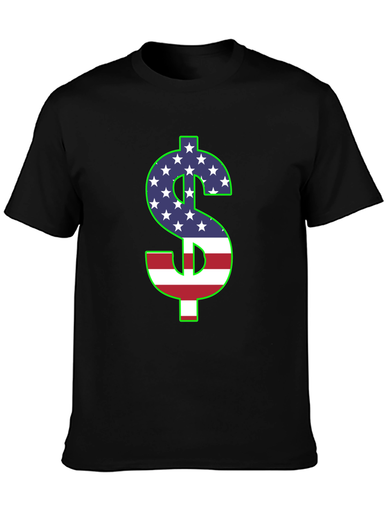 American Flag Dollar Sign Graphic T-Shirt