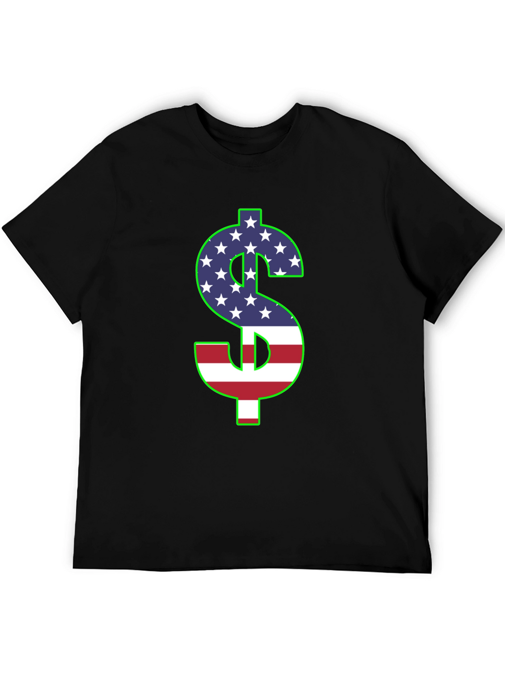 American Flag Dollar Sign Graphic T-Shirt