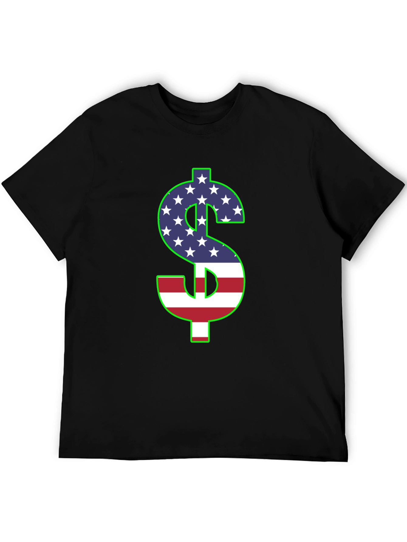 American Flag Dollar Sign Graphic T-Shirt