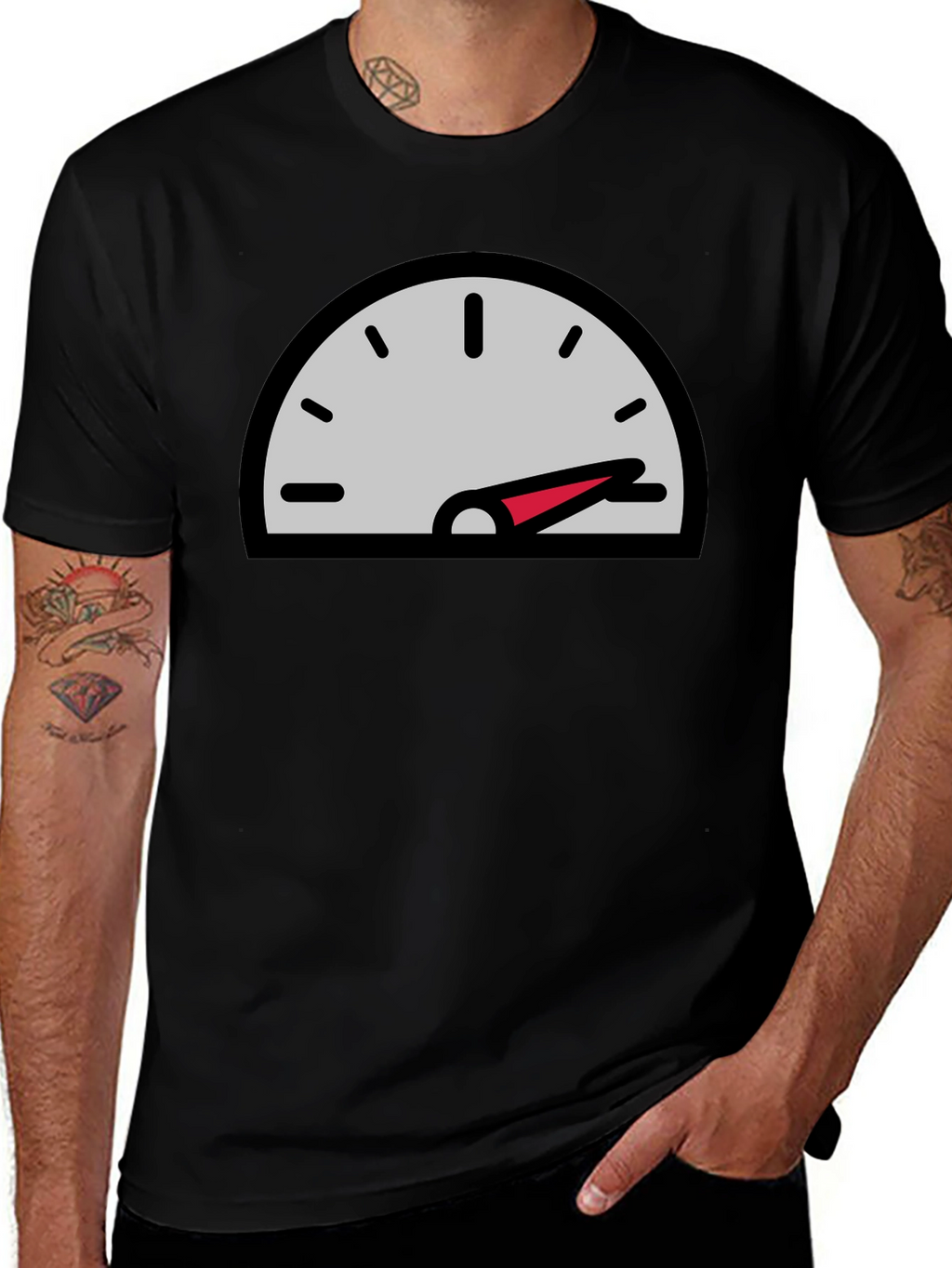 Speedometer Graphic Black T-Shirt