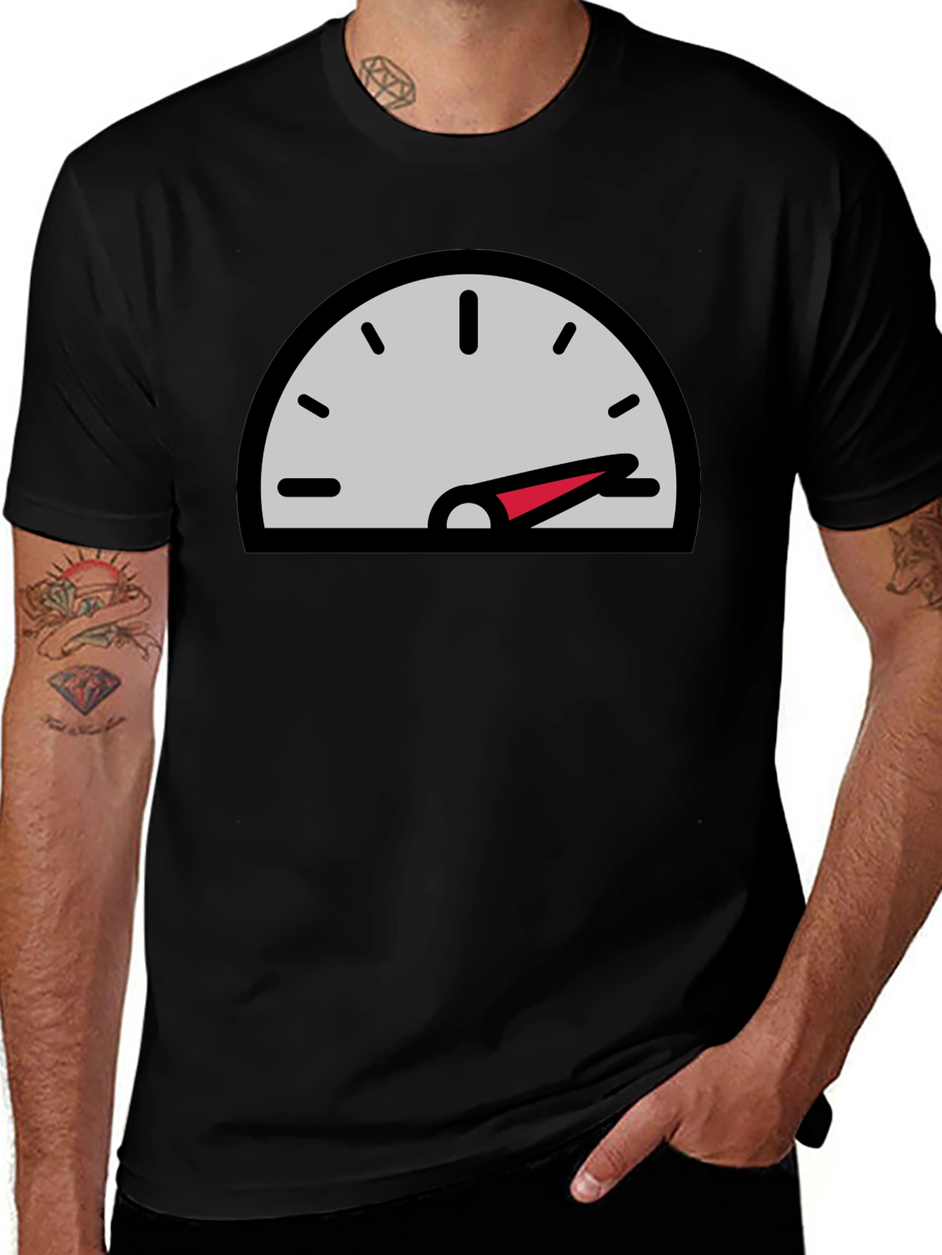 Speedometer Graphic Black T-Shirt