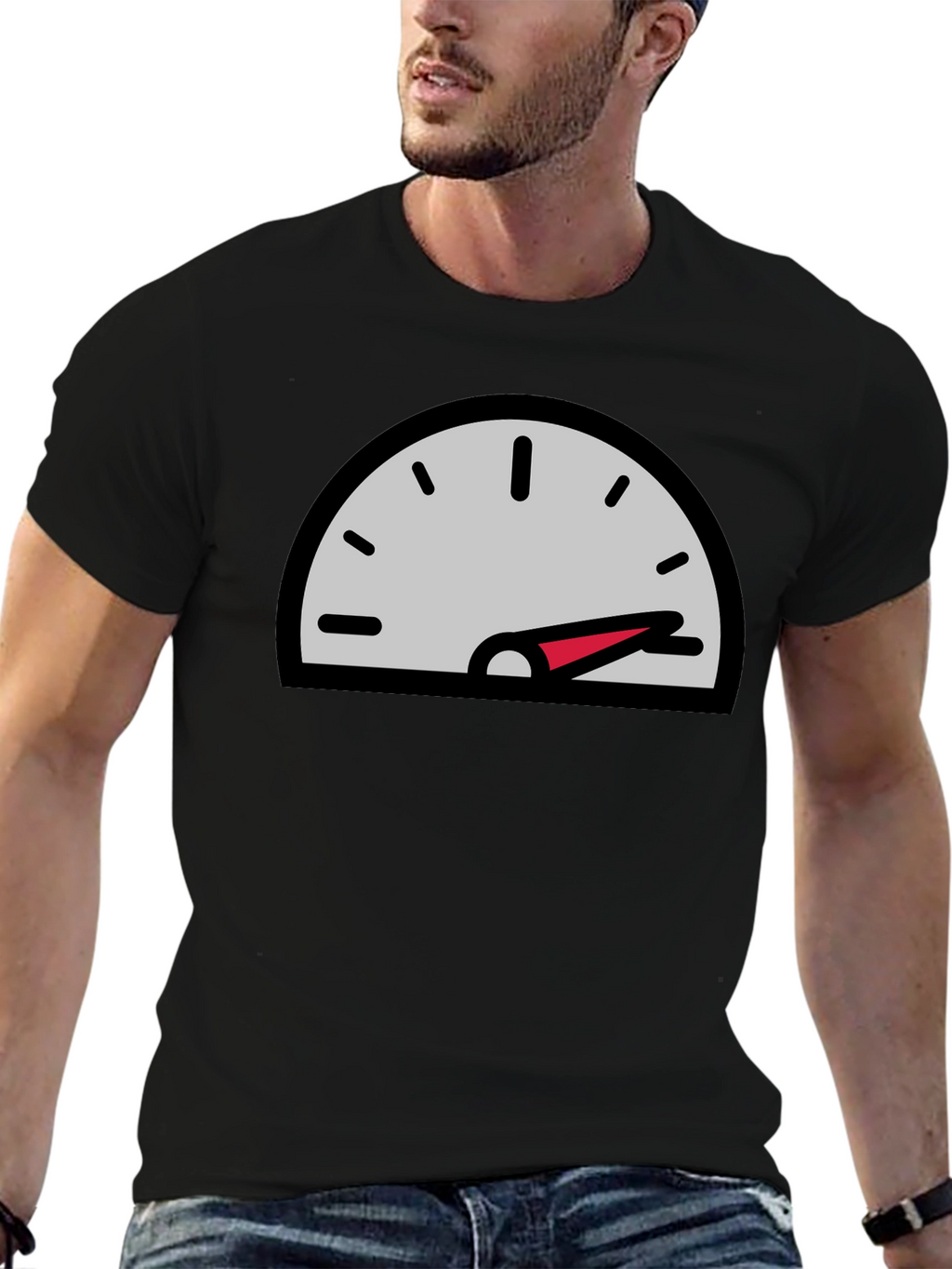 Speedometer Graphic Black T-Shirt