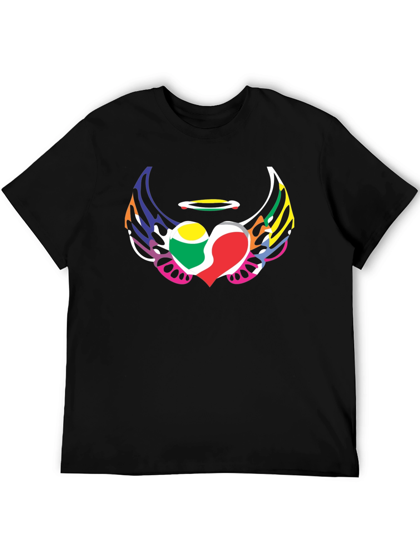 Heart Wings Graphic T-Shirt - Bold Colorful Design