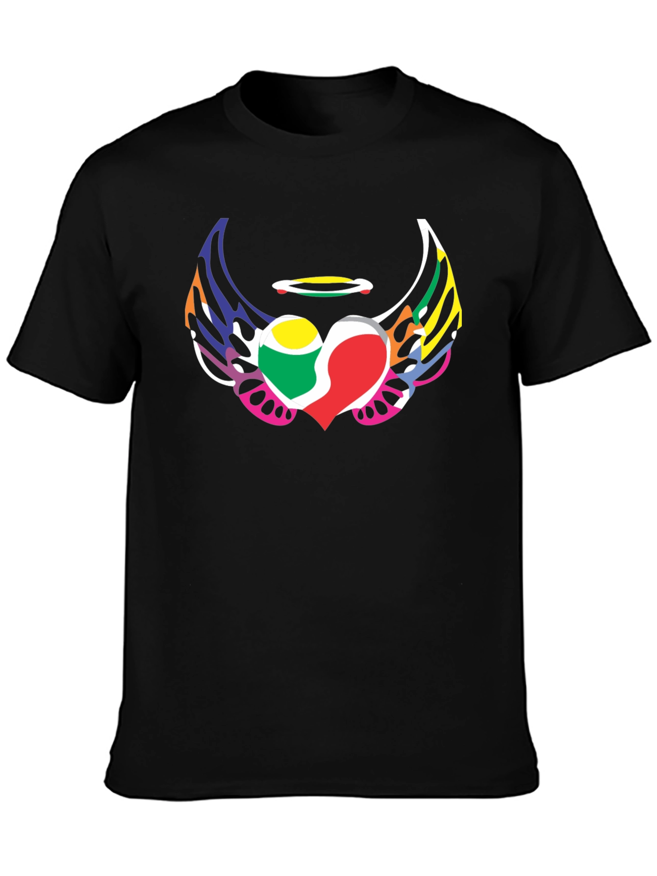 Heart Wings Graphic T-Shirt - Bold Colorful Design