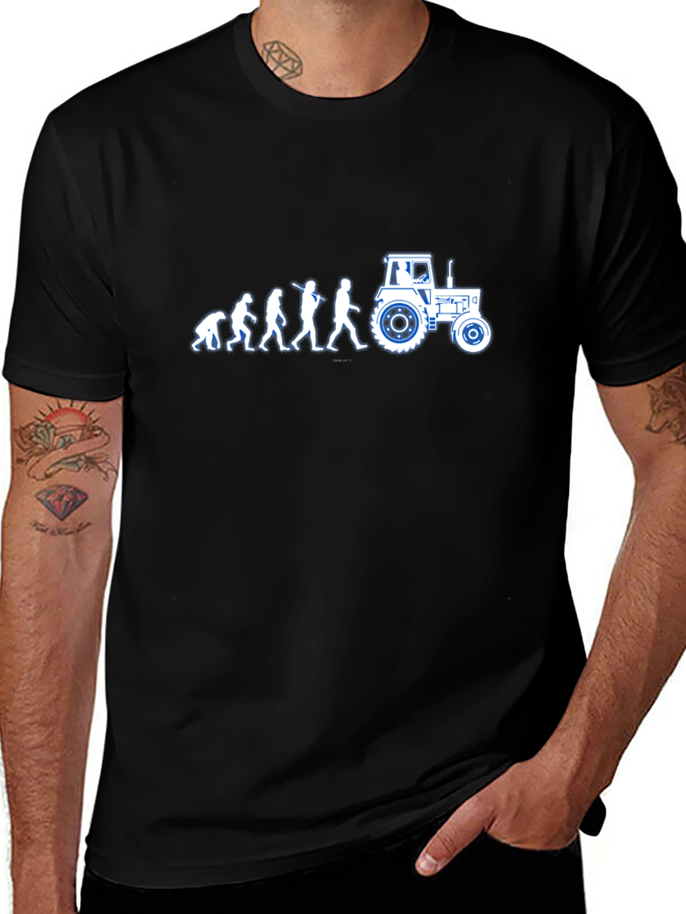 Evolution to Tractor T-Shirt - Black