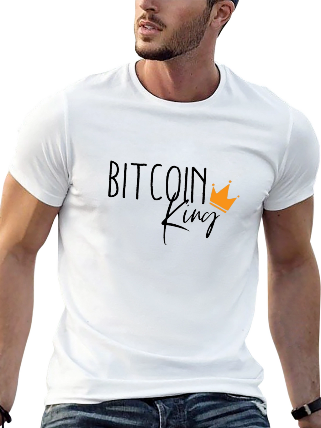 Bitcoin King Black T-Shirt - Crypto Fan Apparel