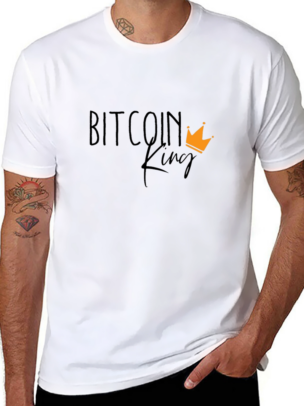 Bitcoin King Black T-Shirt - Crypto Fan Apparel
