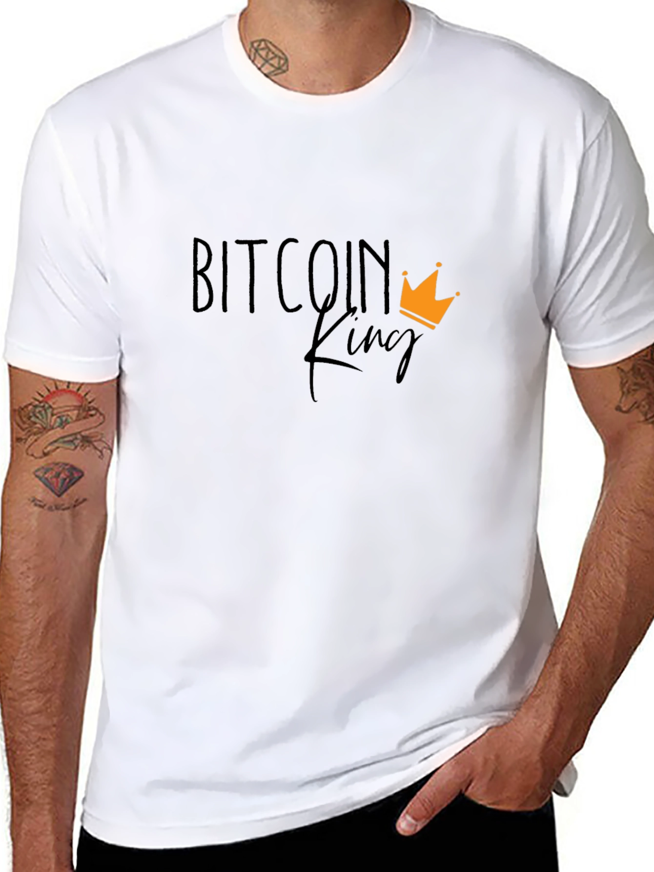 Bitcoin King Black T-Shirt - Crypto Fan Apparel