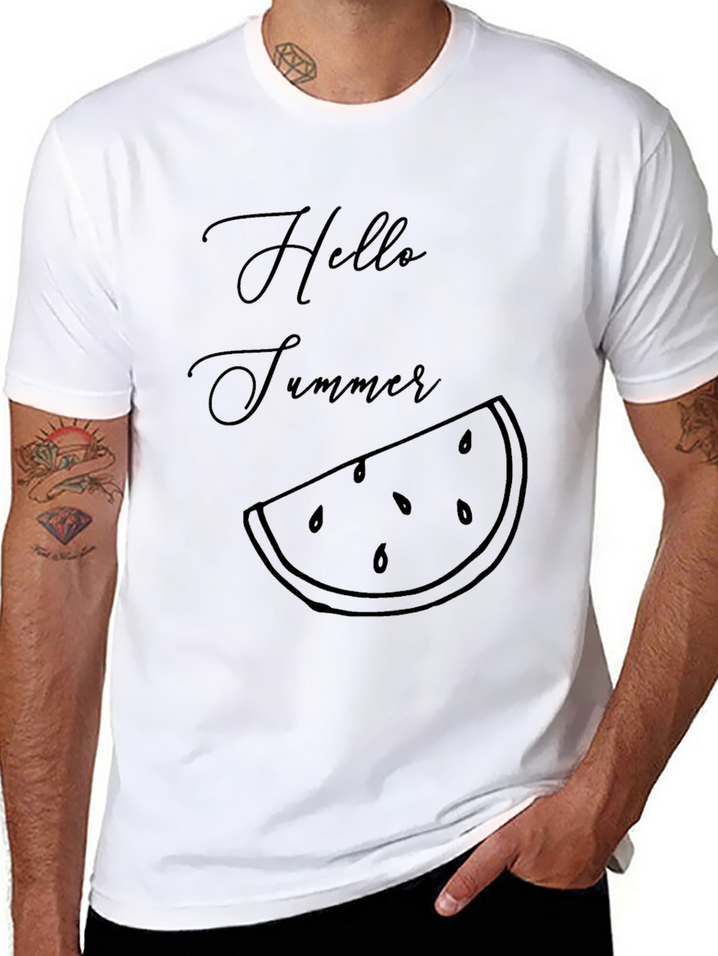Hello Summer Watermelon Graphic T-Shirt