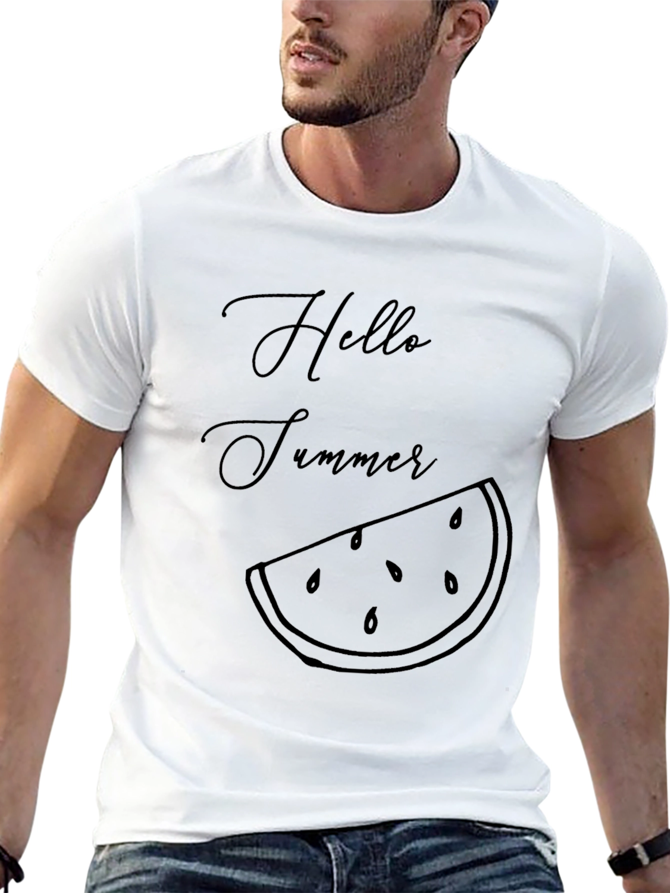 Hello Summer Watermelon Graphic T-Shirt