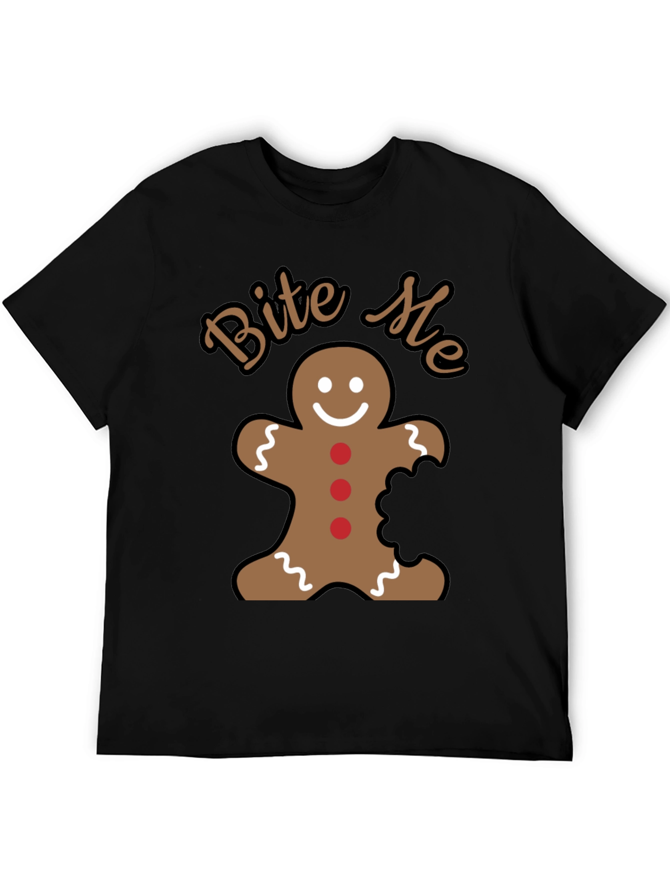 Bite Me Gingerbread Man Funny Christmas Holiday T-Shirt