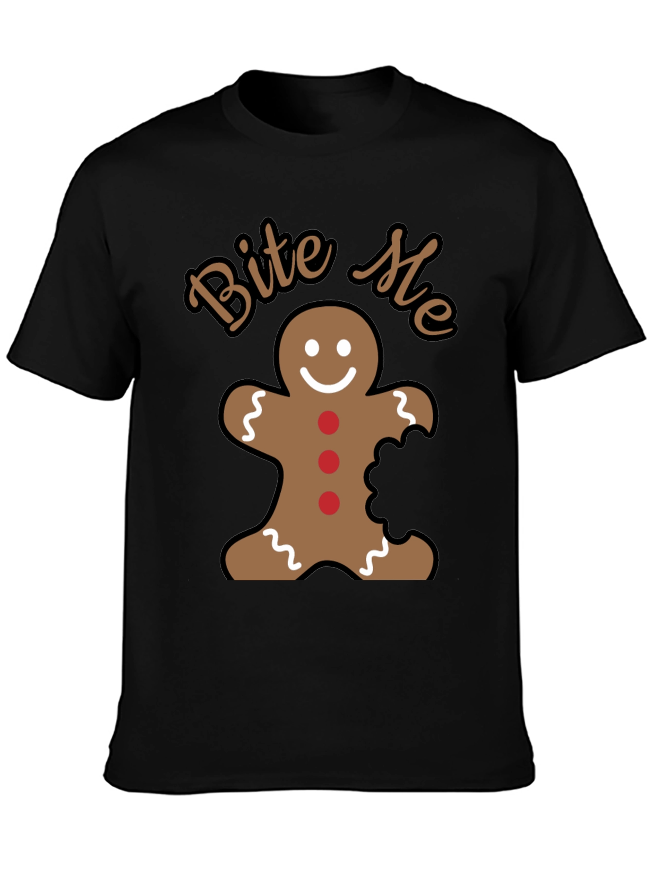 Bite Me Gingerbread Man Funny Christmas Holiday T-Shirt