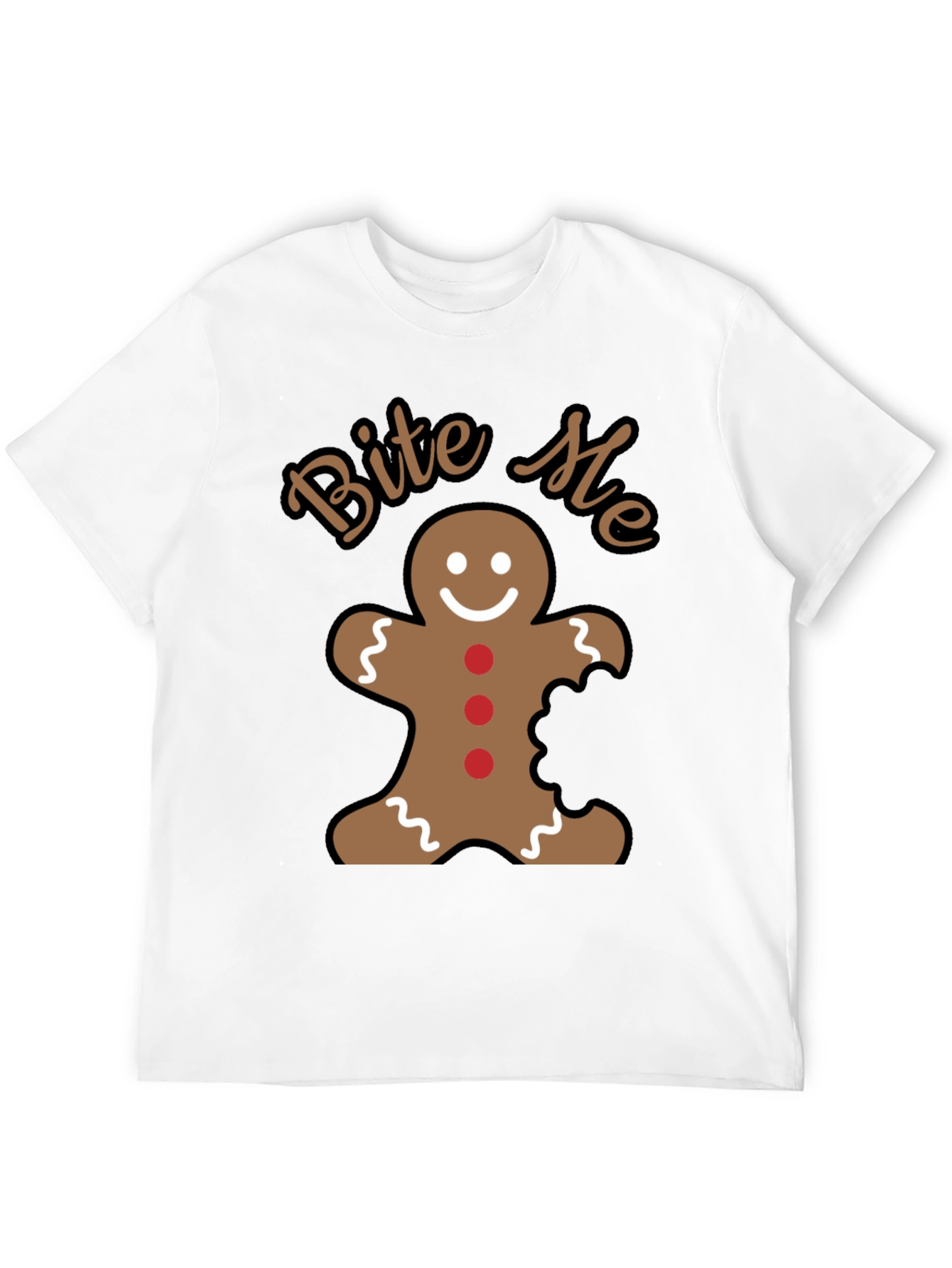 Bite Me Gingerbread Man Funny Christmas Holiday T-Shirt