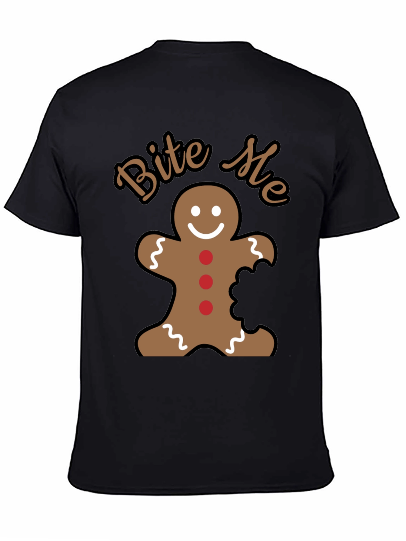 Bite Me Gingerbread Man Funny Christmas Holiday T-Shirt