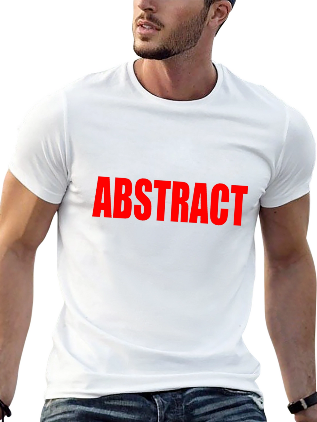 Abstract Red Text Black T-Shirt
