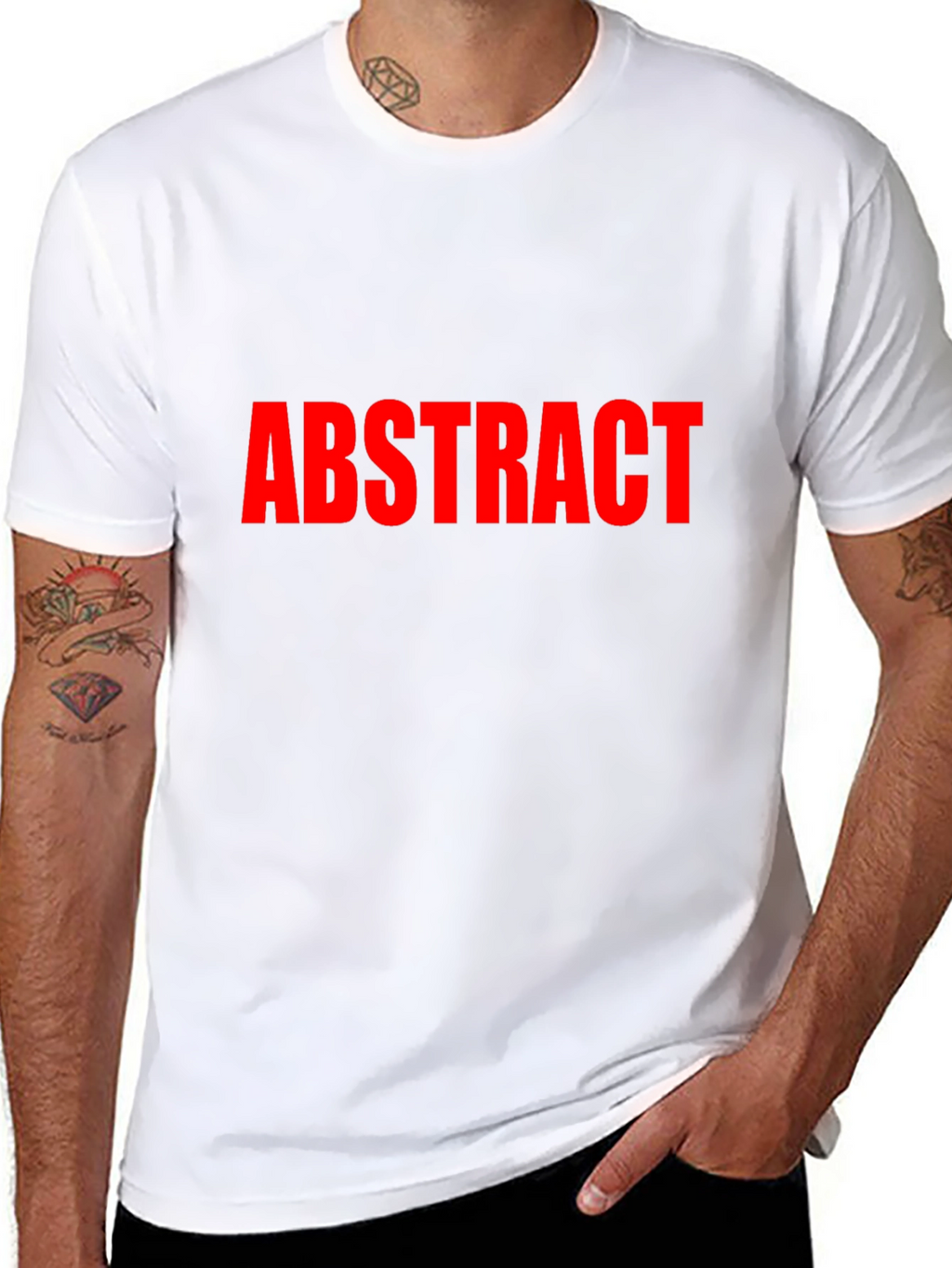 Abstract Red Text Black T-Shirt