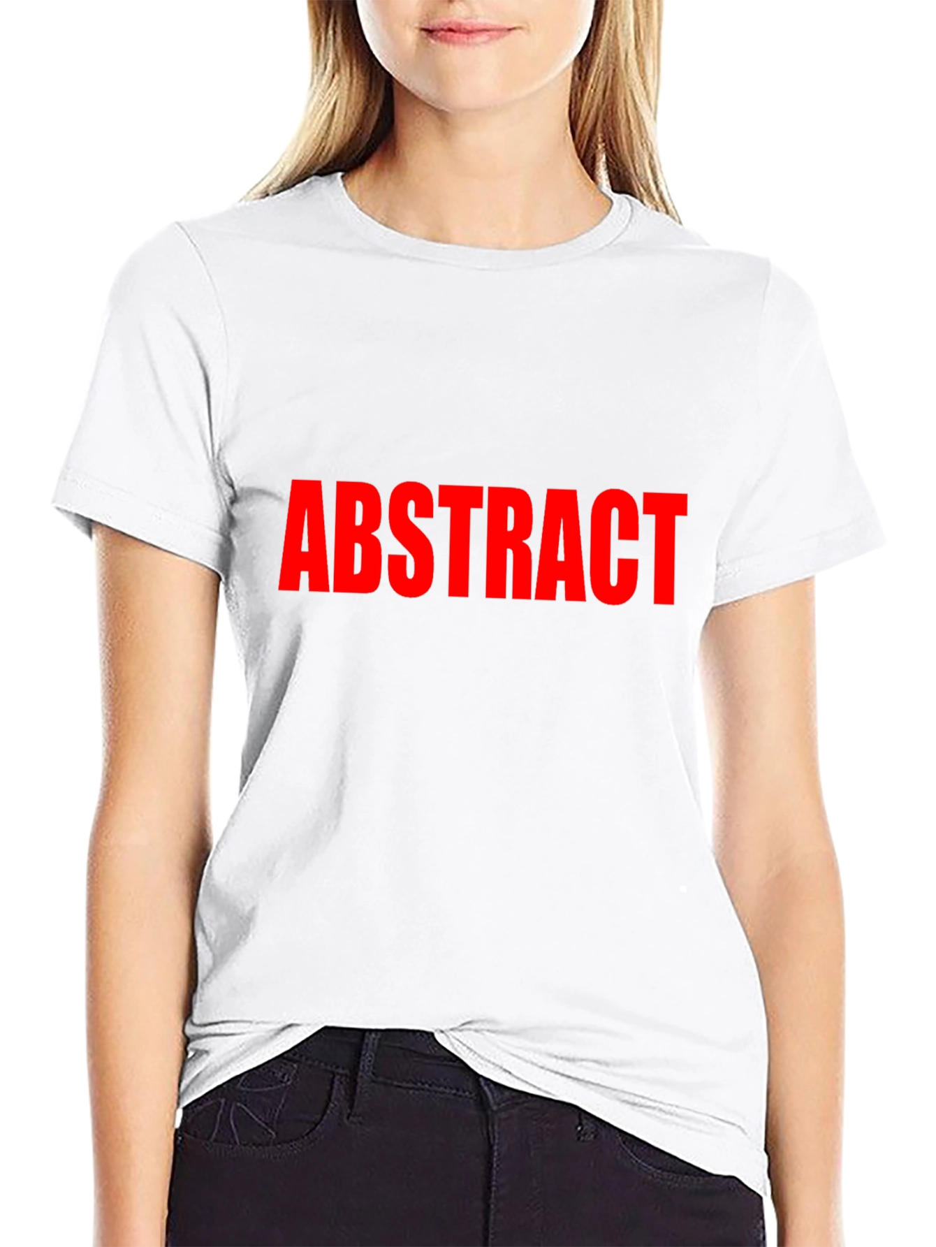 Abstract Red Text Black T-Shirt