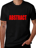 Abstract Red Text Black T-Shirt