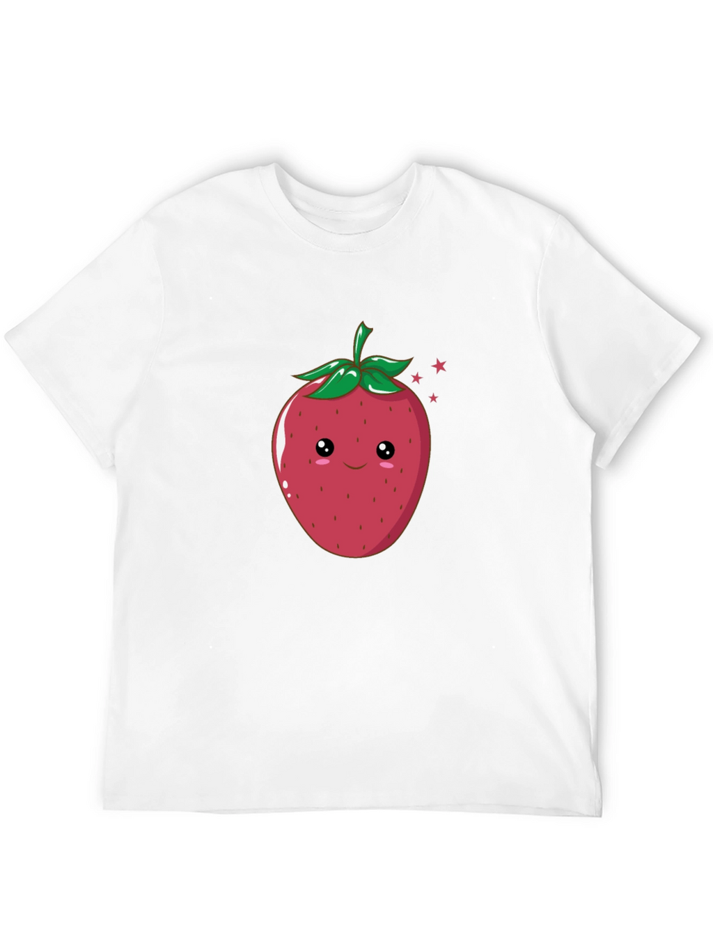 Cute Strawberry Graphic Black T-Shirt