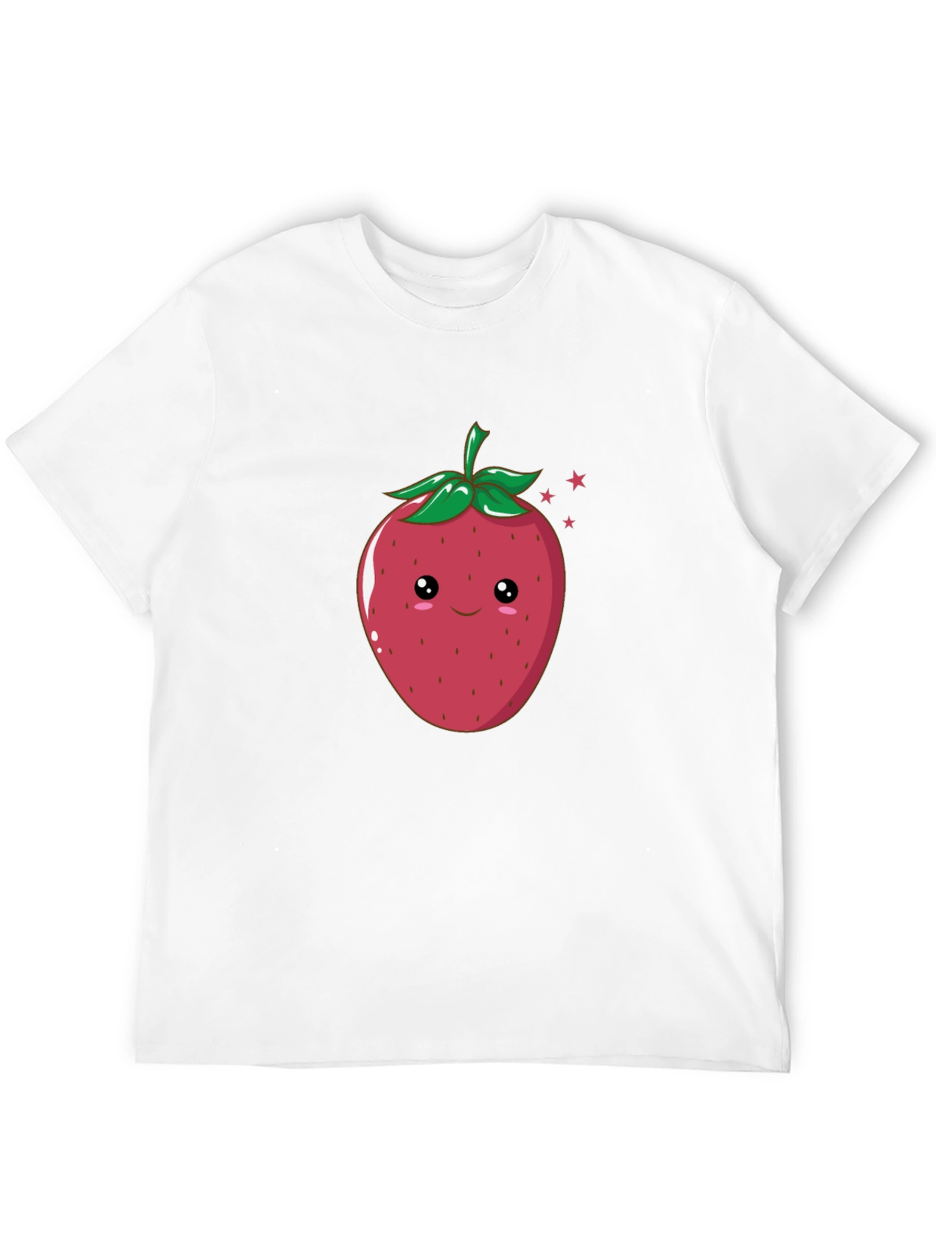 Cute Strawberry Graphic Black T-Shirt