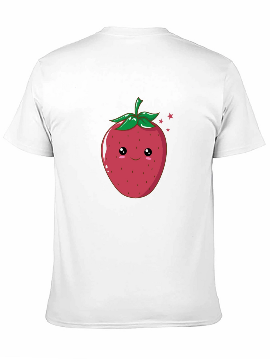 Cute Strawberry Graphic Black T-Shirt