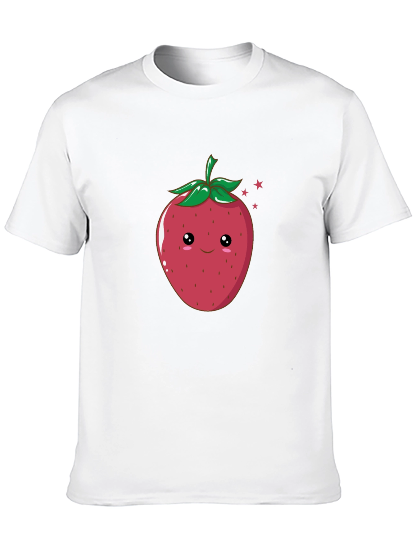 Cute Strawberry Graphic Black T-Shirt