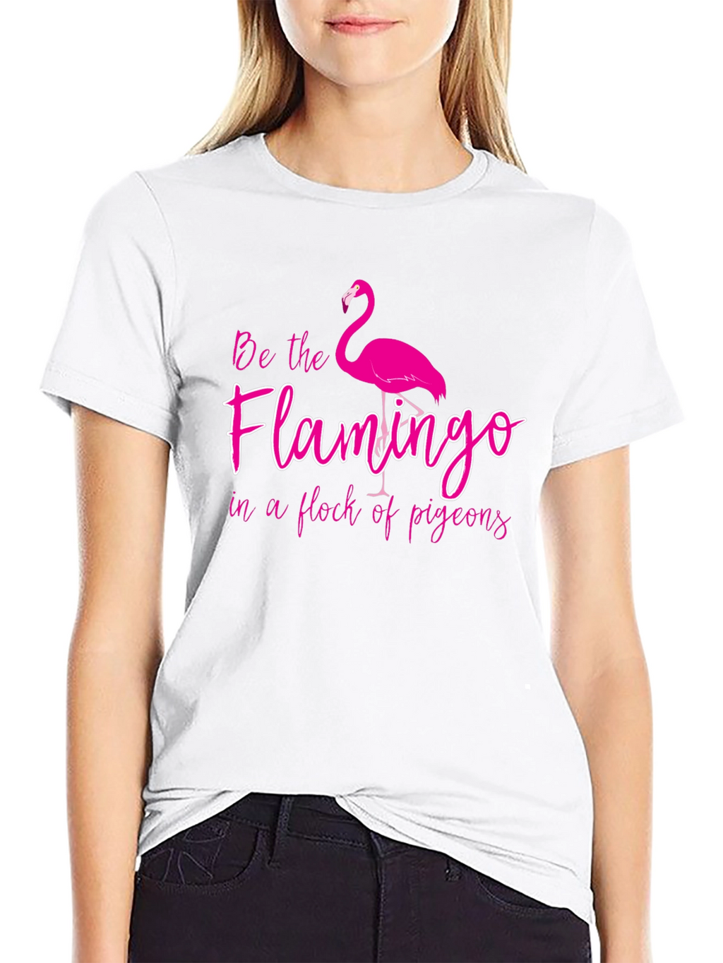 Be the Flamingo Black Graphic Tee