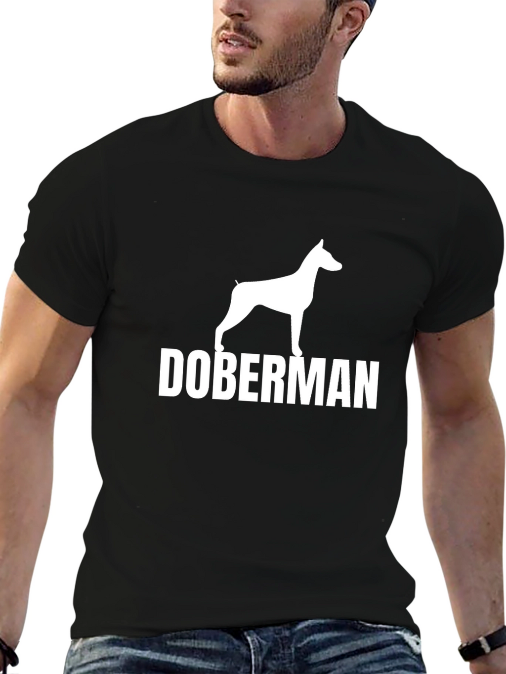Doberman Dog Breed T-Shirt - Black Cotton Tee