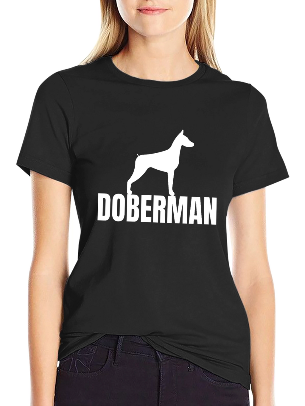Doberman Dog Breed T-Shirt - Black Cotton Tee