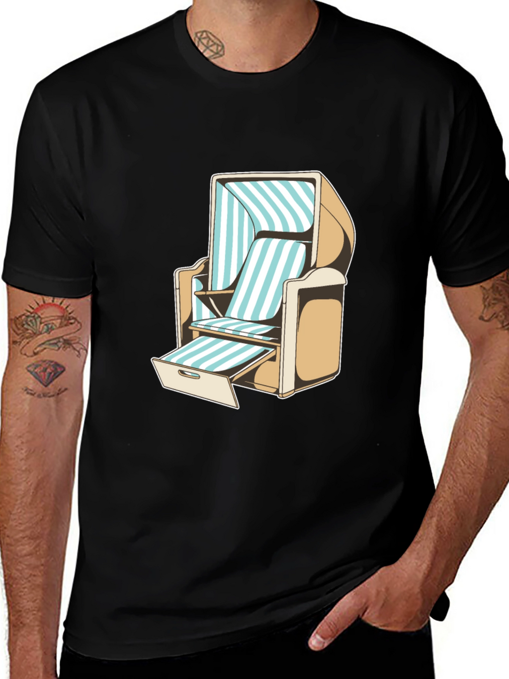Beach Chair Graphic T-Shirt - Casual Style