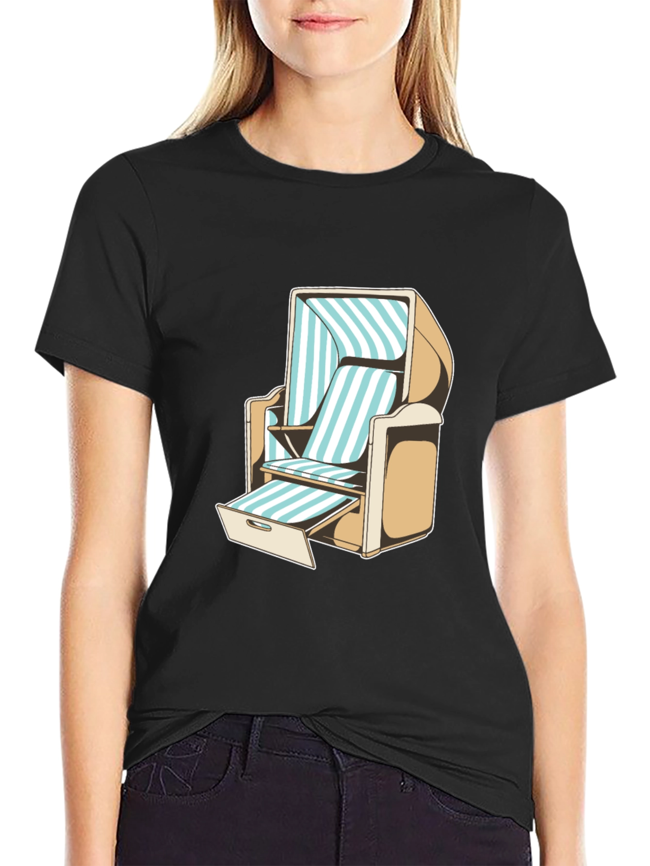 Beach Chair Graphic T-Shirt - Casual Style