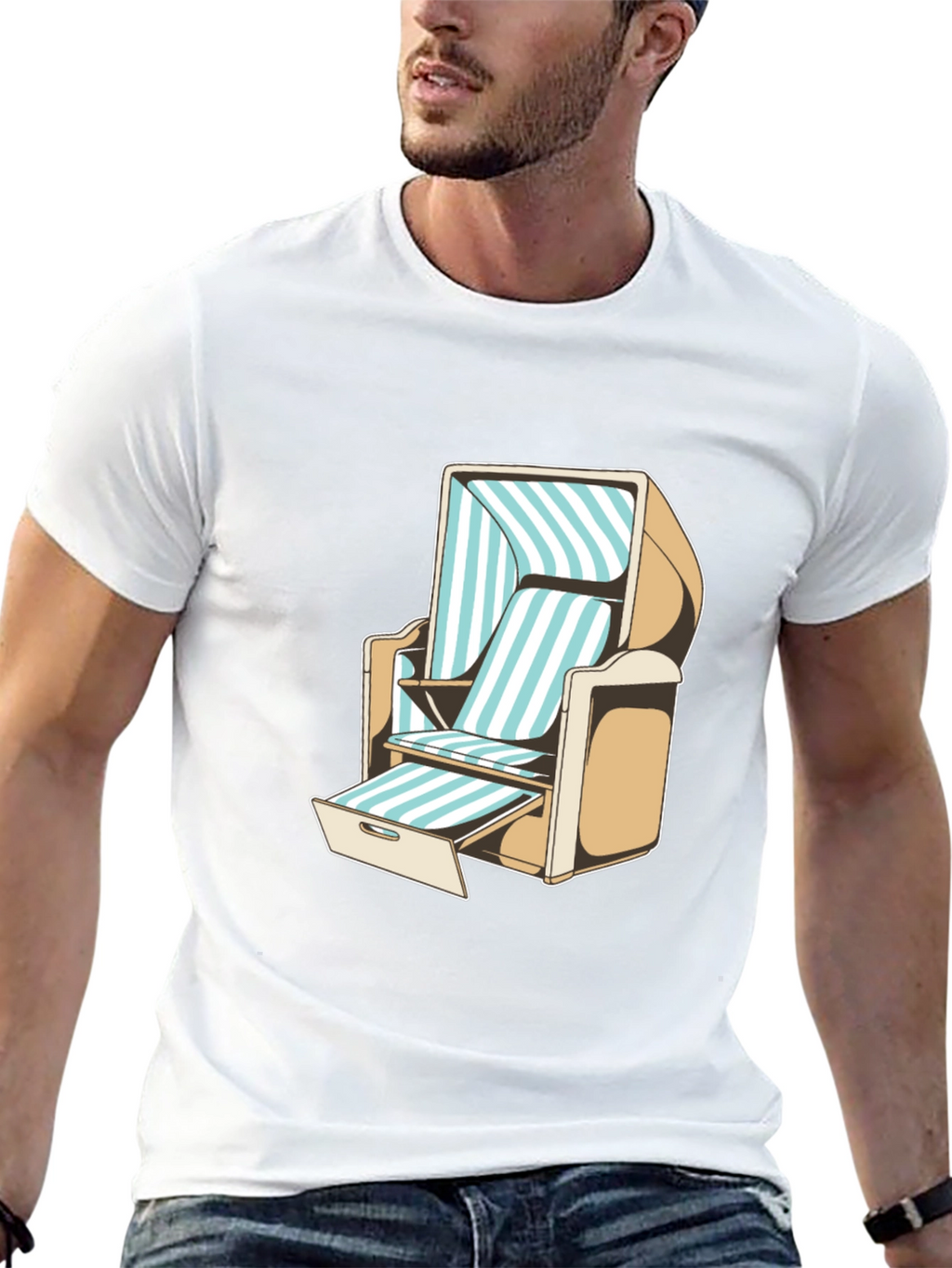 Beach Chair Graphic T-Shirt - Casual Style