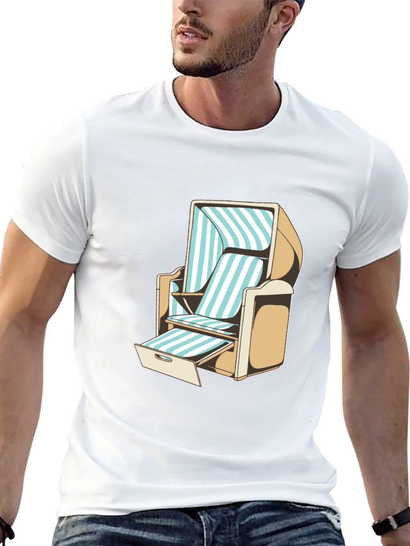 Beach Chair Graphic T-Shirt - Casual Style