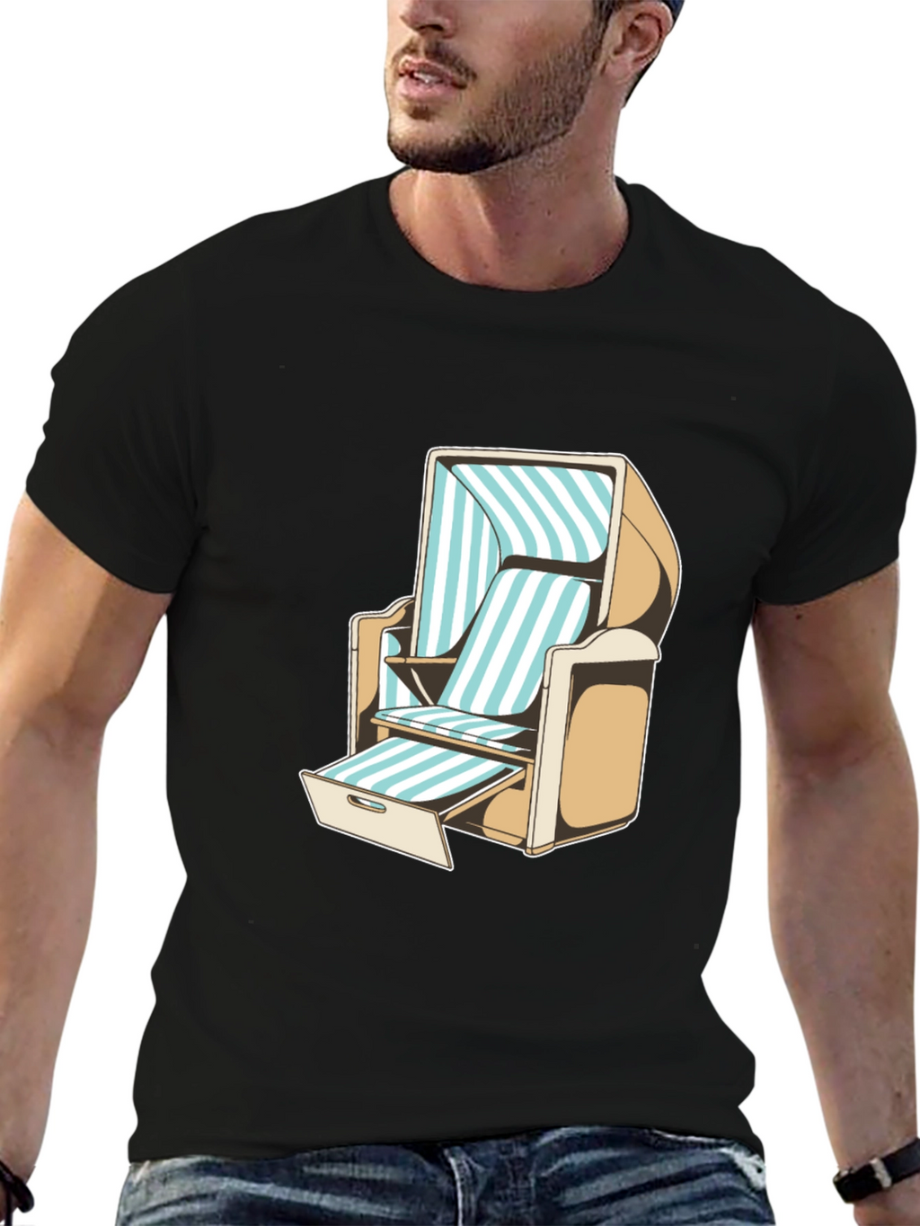 Beach Chair Graphic T-Shirt - Casual Style