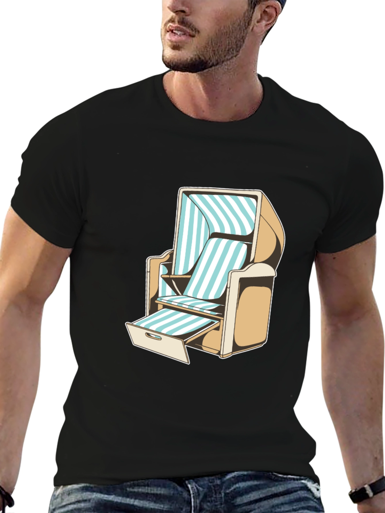 Beach Chair Graphic T-Shirt - Casual Style
