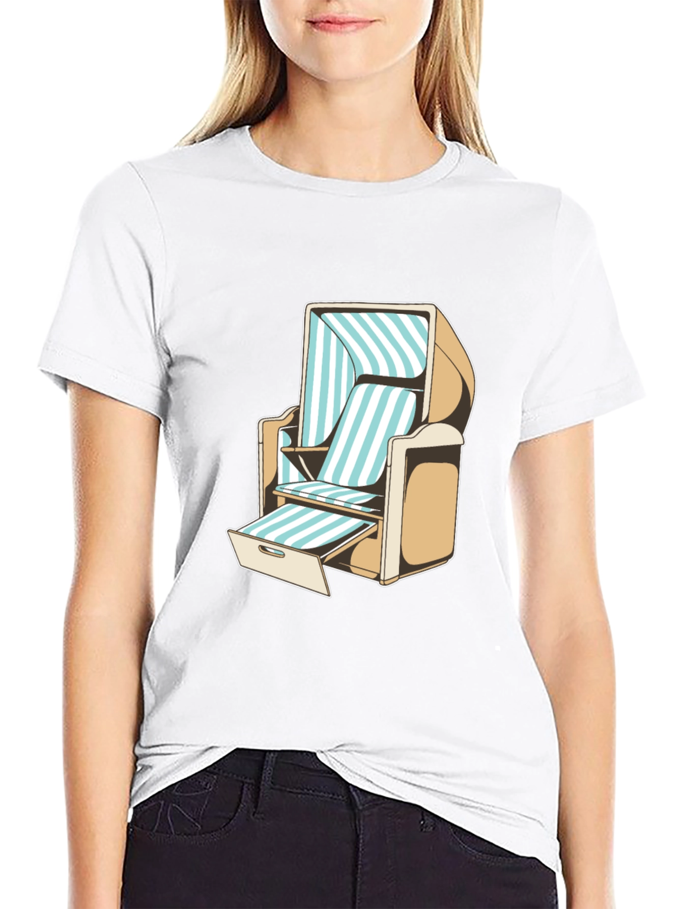 Beach Chair Graphic T-Shirt - Casual Style