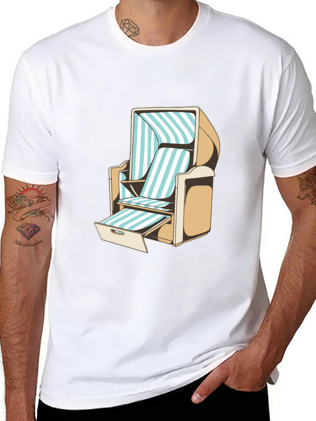 Beach Chair Graphic T-Shirt - Casual Style