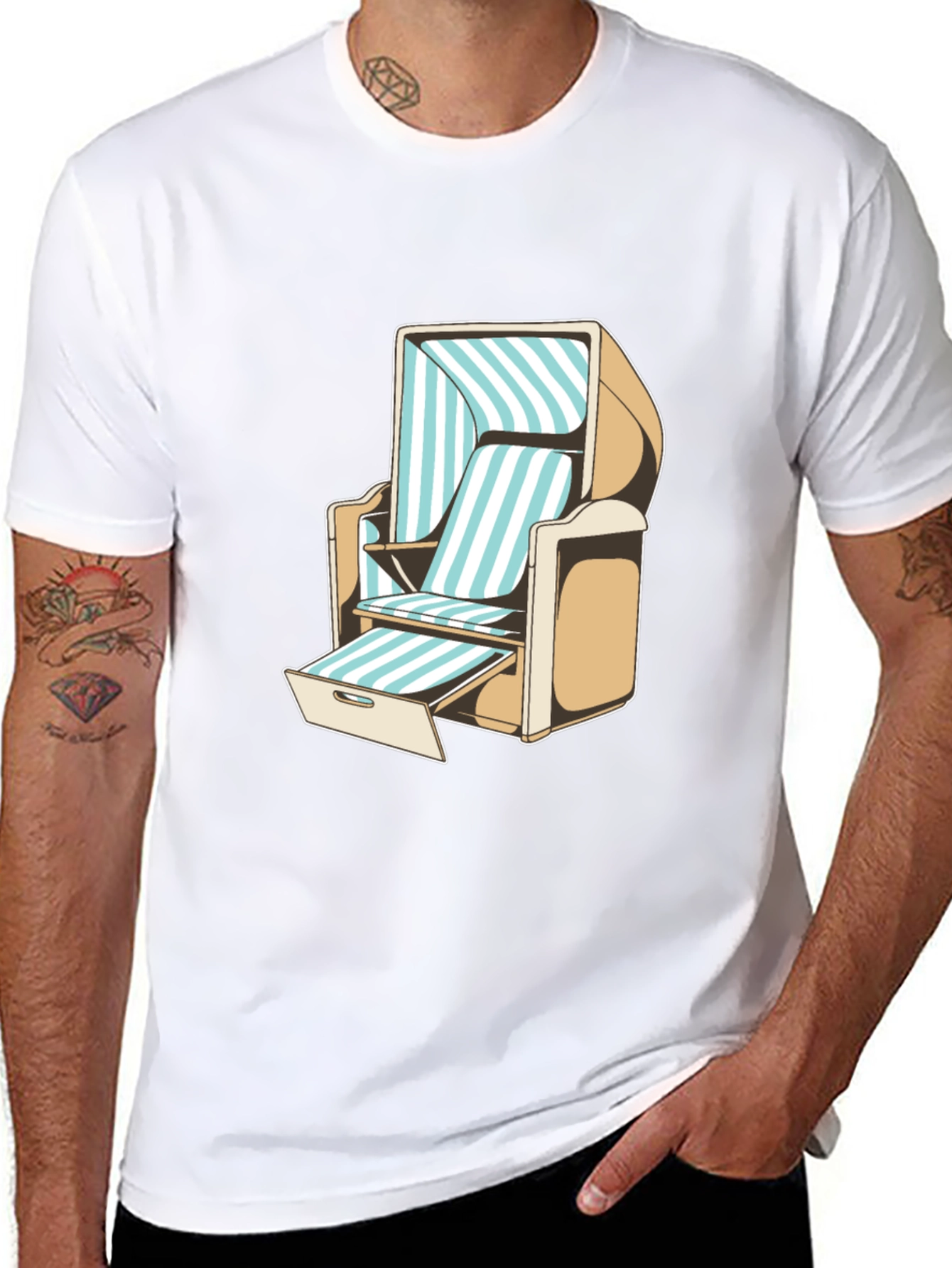 Beach Chair Graphic T-Shirt - Casual Style