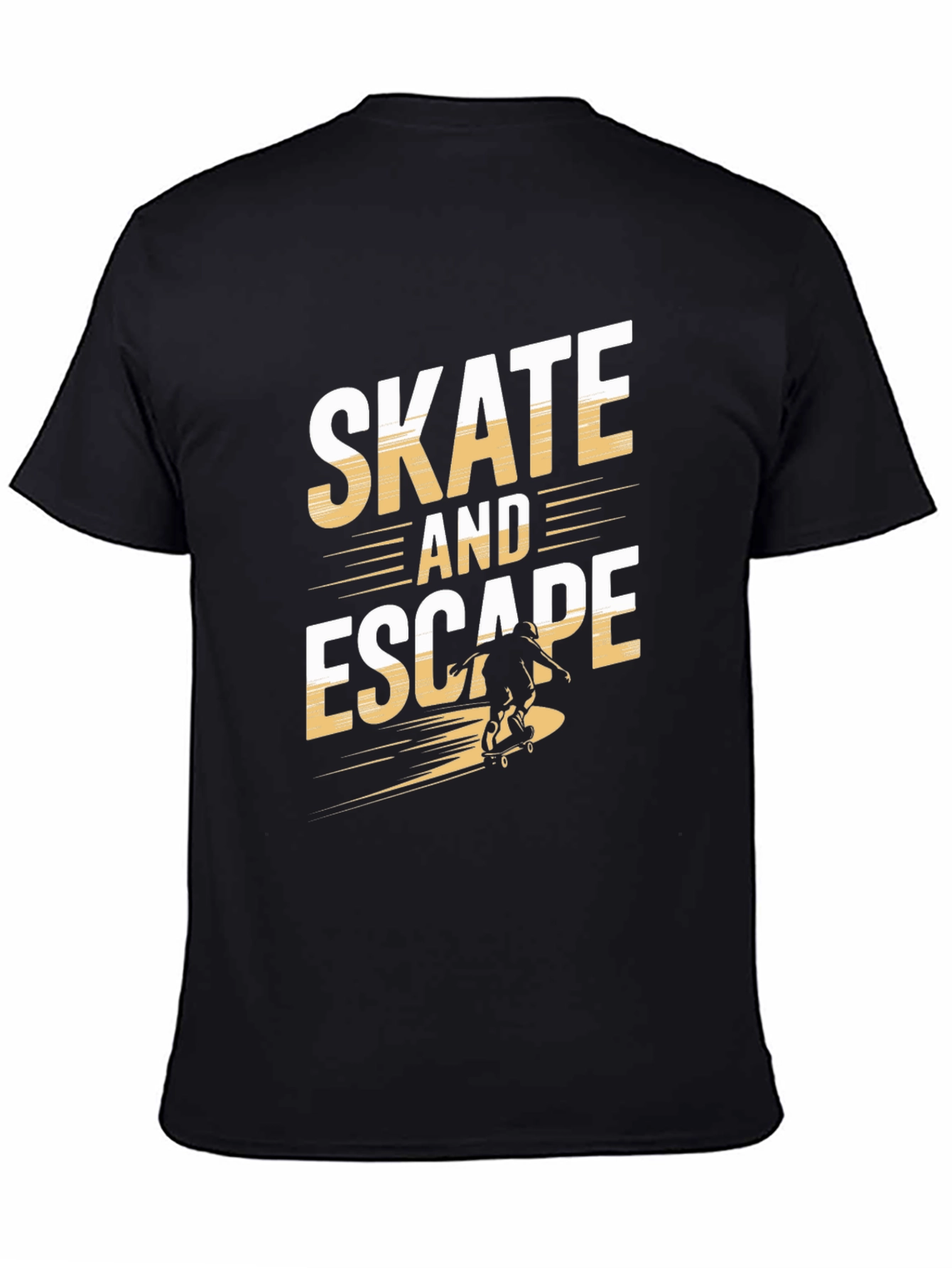 Skate and Escape Black Graphic Tee