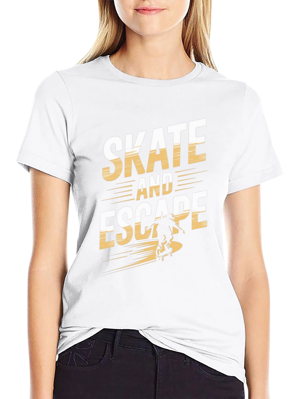 Skate and Escape Black Graphic Tee