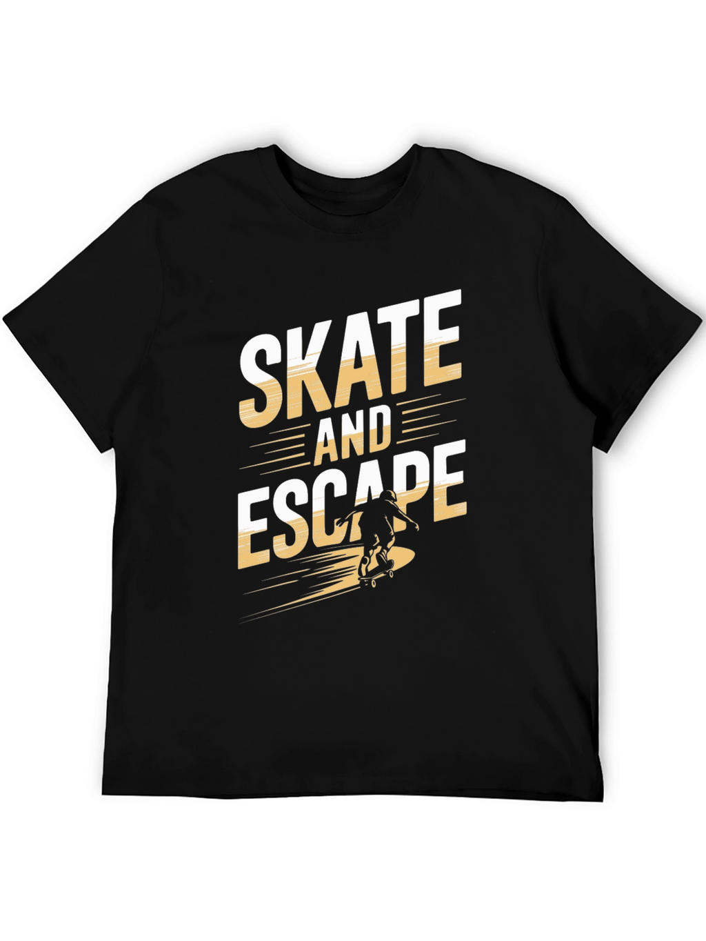 Skate and Escape Black Graphic Tee