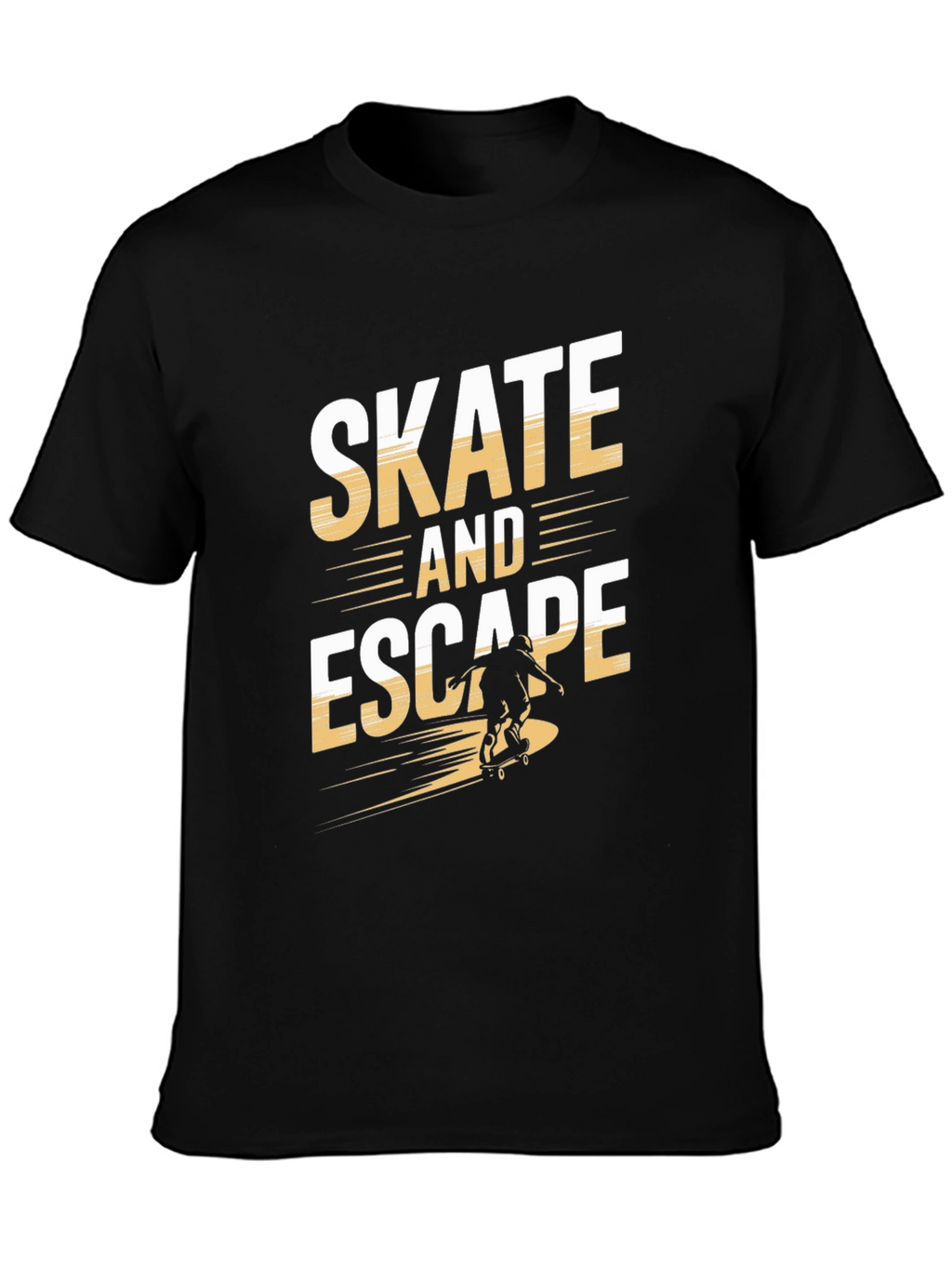 Skate and Escape Black Graphic Tee