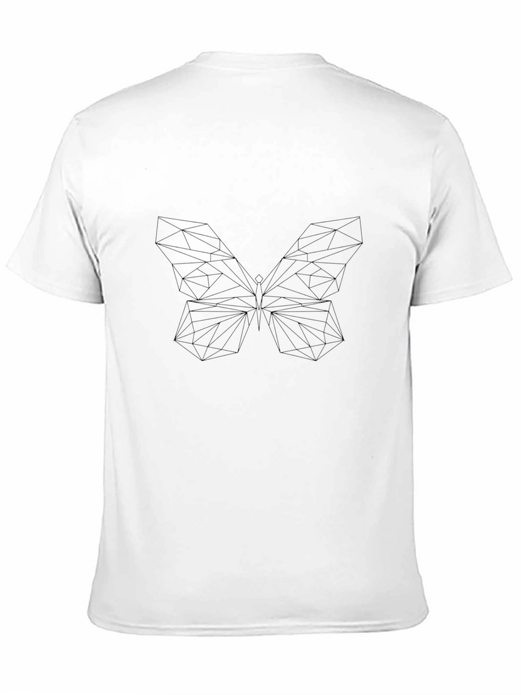 Geometric Butterfly Print Black T-Shirt