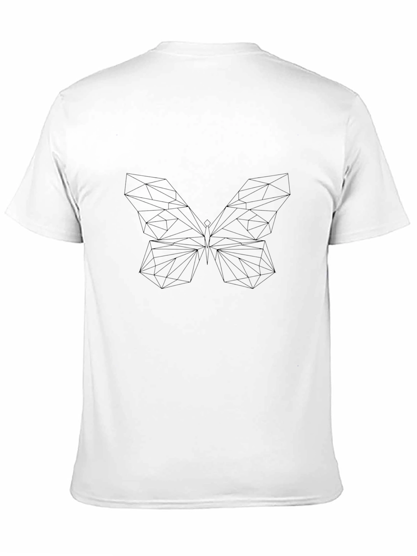 Geometric Butterfly Print Black T-Shirt
