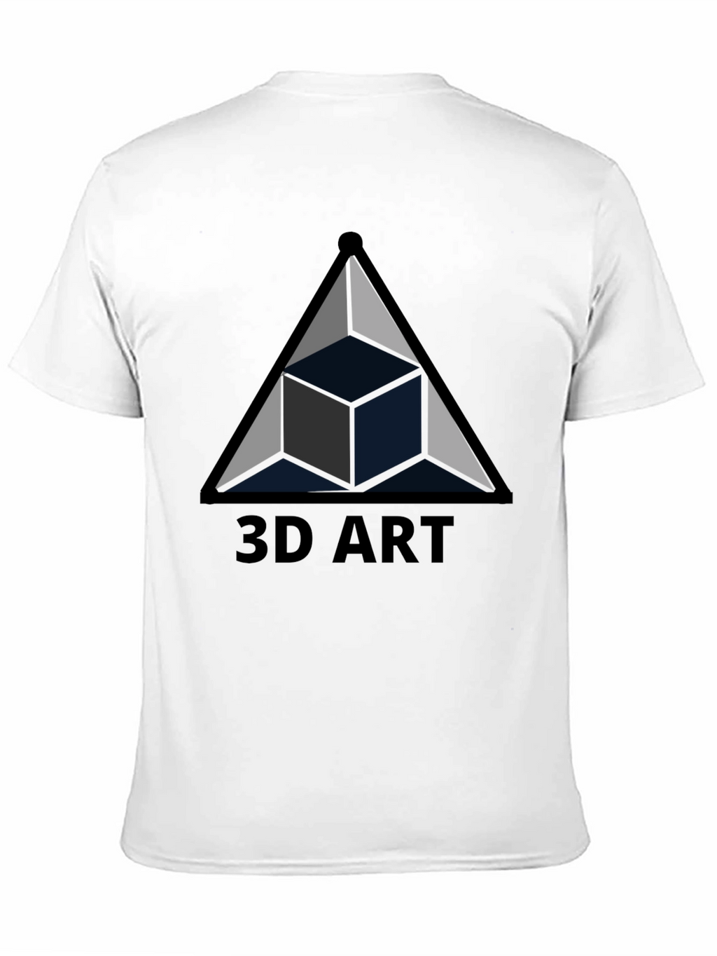 3D Art Black T-Shirt Geometric Cube Design