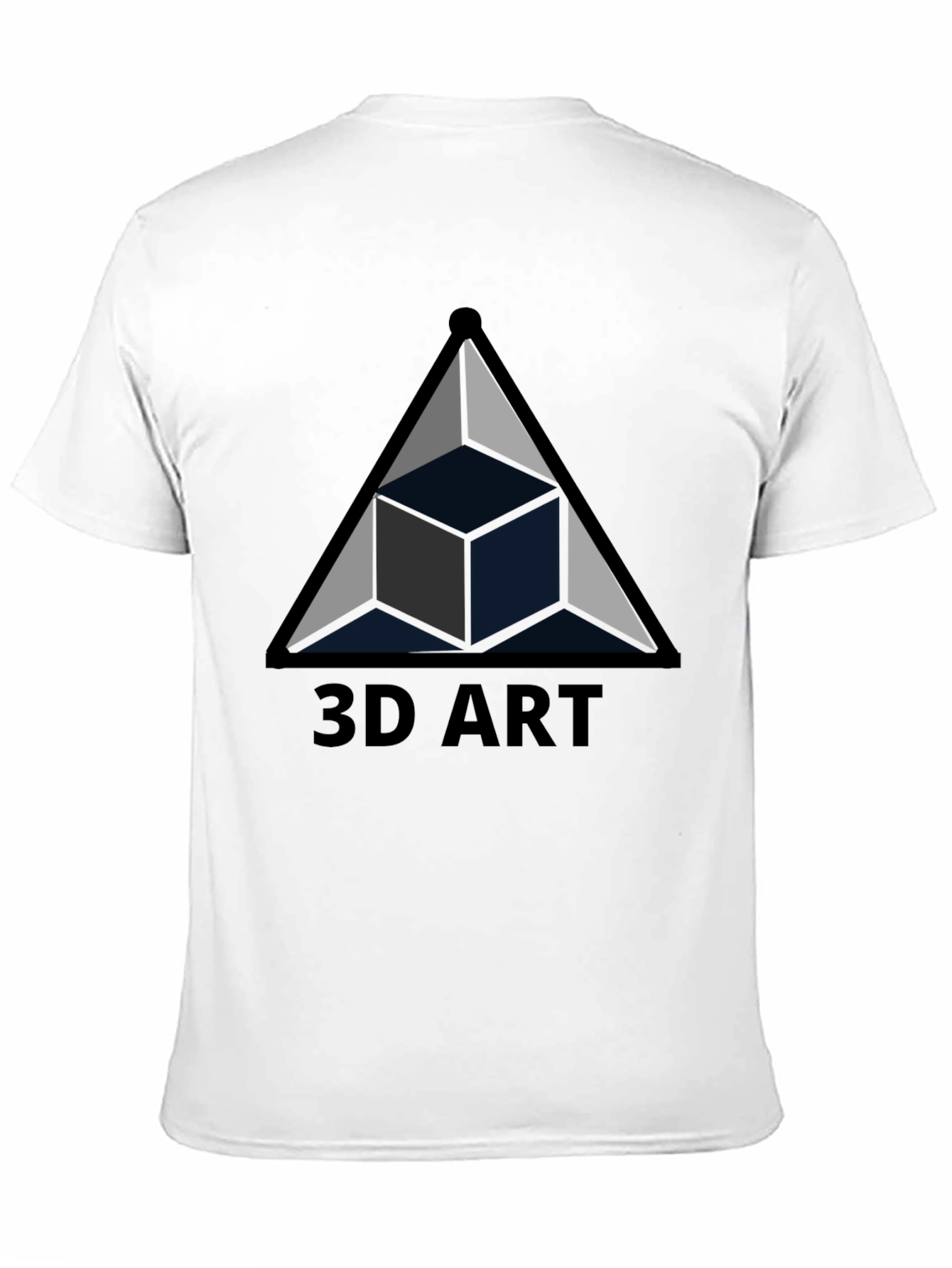 3D Art Black T-Shirt Geometric Cube Design